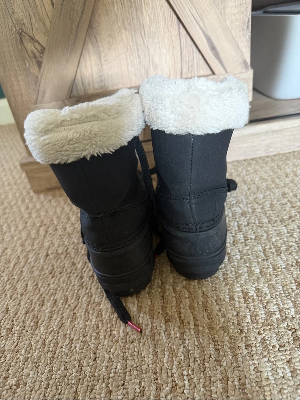 Nautica Black Winter Snow Boots with Faux Fur Collar size 11 toddler